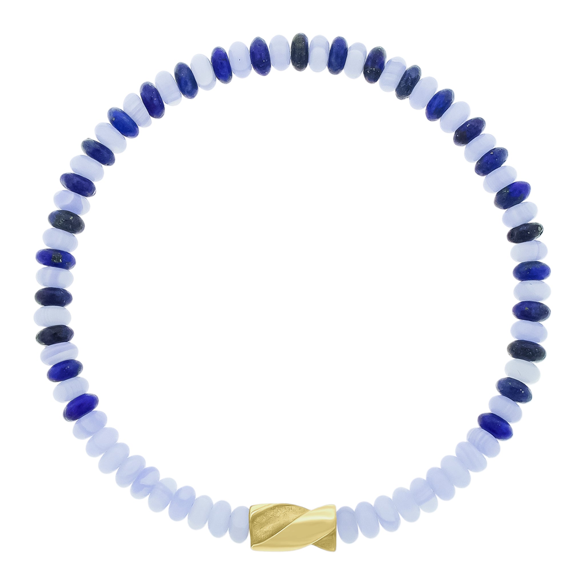 LUIS MORAIS 14k yellow gold short drill bit on a gemstone beaded bracelet. The drill bit design is symbolic of digging deeper into oneself and life’s challenges. It represents resilience and the pursuit of discovery, encouraging the wearer to push through obstacles and uncover hidden truths.