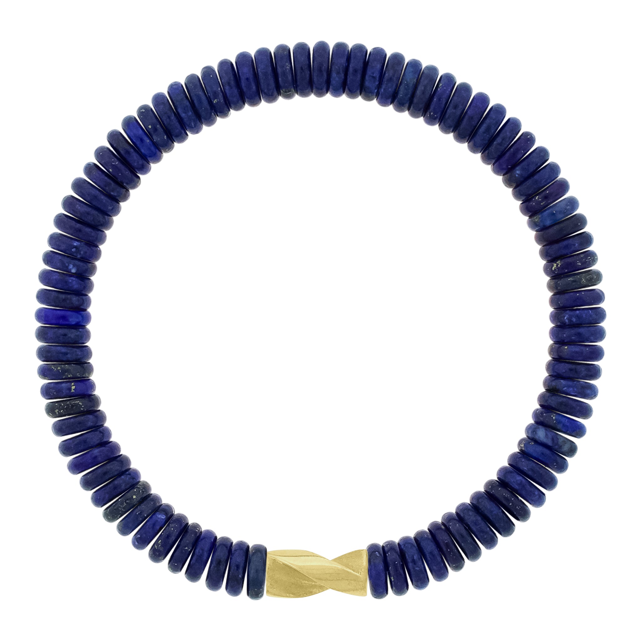 LUIS MORAIS 14k yellow gold long drill bit on a gemstone beaded bracelet. The drill bit design is symbolic of digging deeper into oneself and life’s challenges. It represents resilience and the pursuit of discovery, encouraging the wearer to push through obstacles and uncover hidden truths.