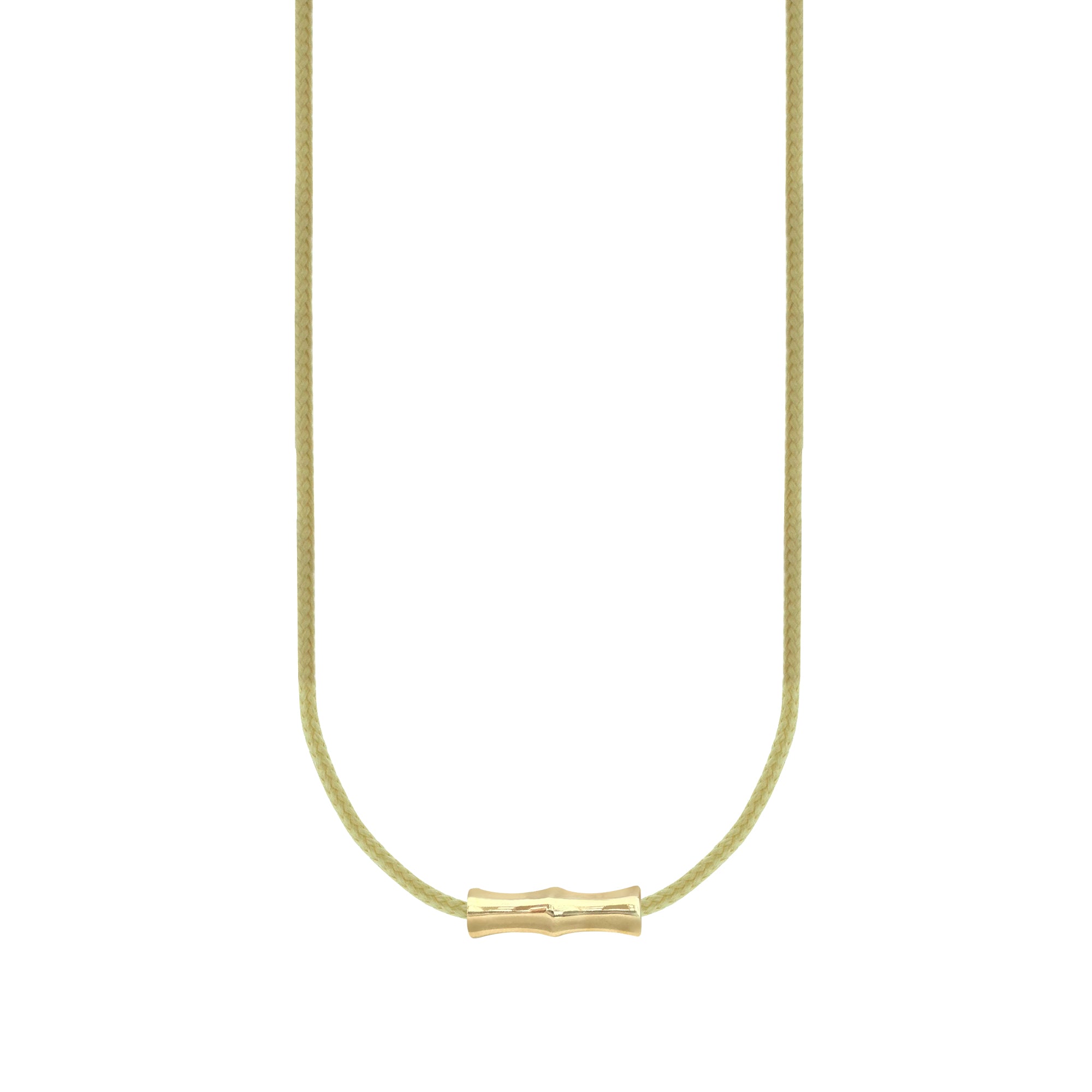 Gold Double-Sheath Tube Adjustable Cord Necklace