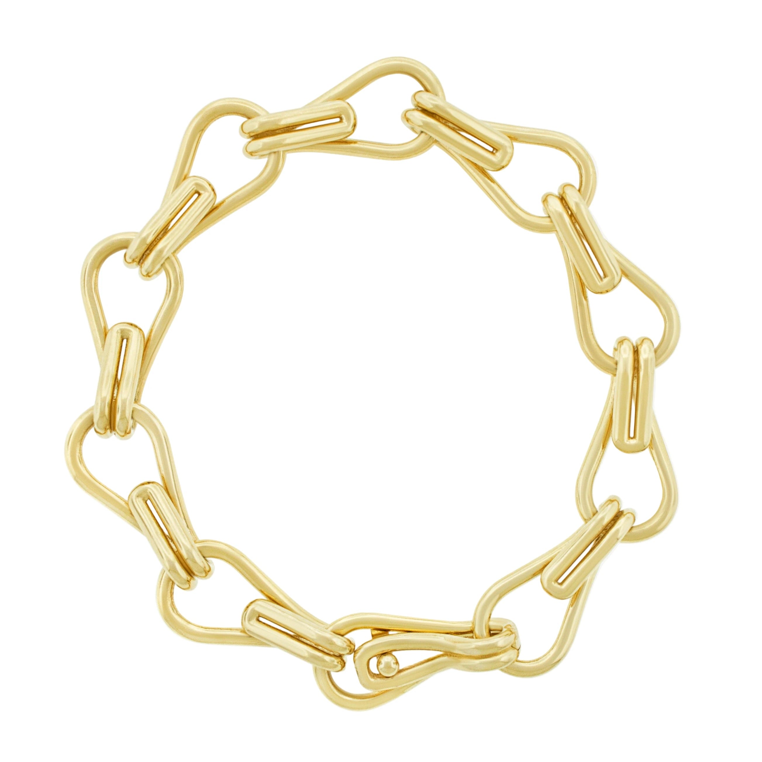 LUIS MORAIS 14K yellow gold large Fly Link chain bracelet.