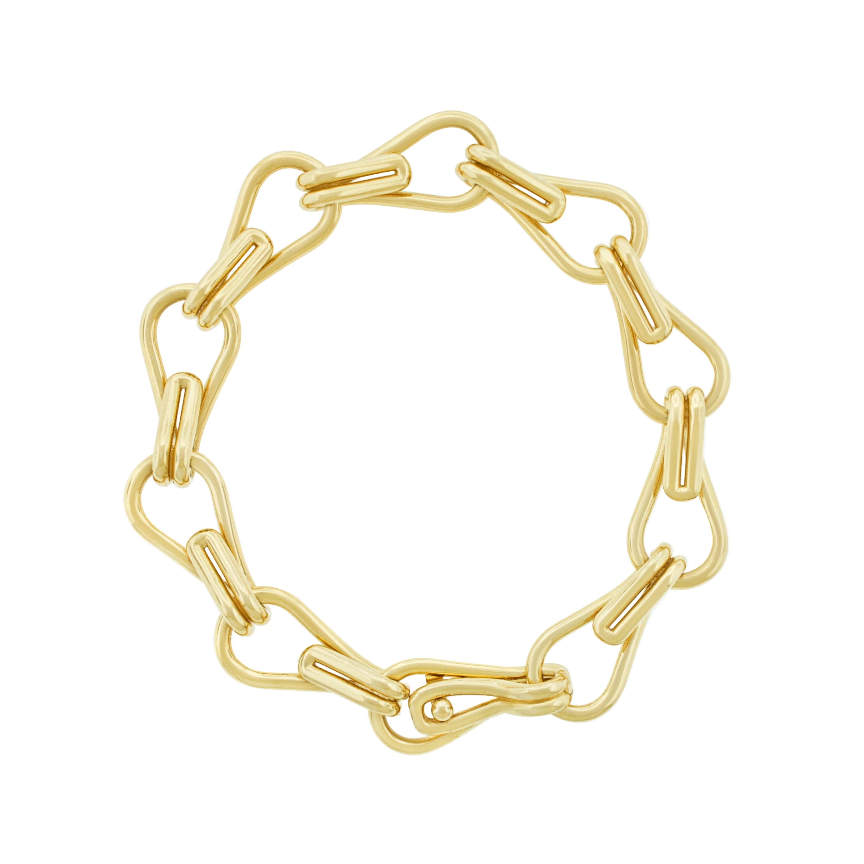 LUIS MORAIS 14K yellow gold large Fly Link chain bracelet.