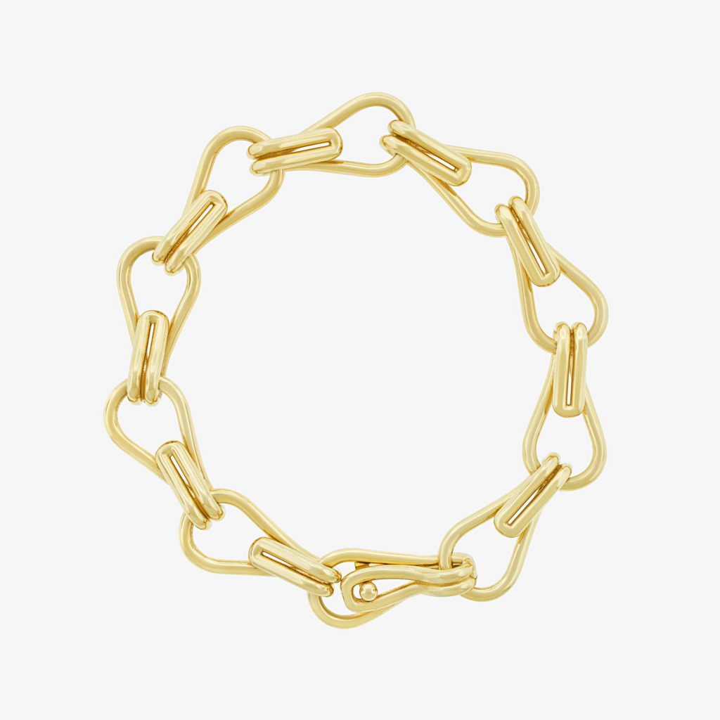LUIS MORAIS 14K yellow gold large Fly Link chain bracelet.