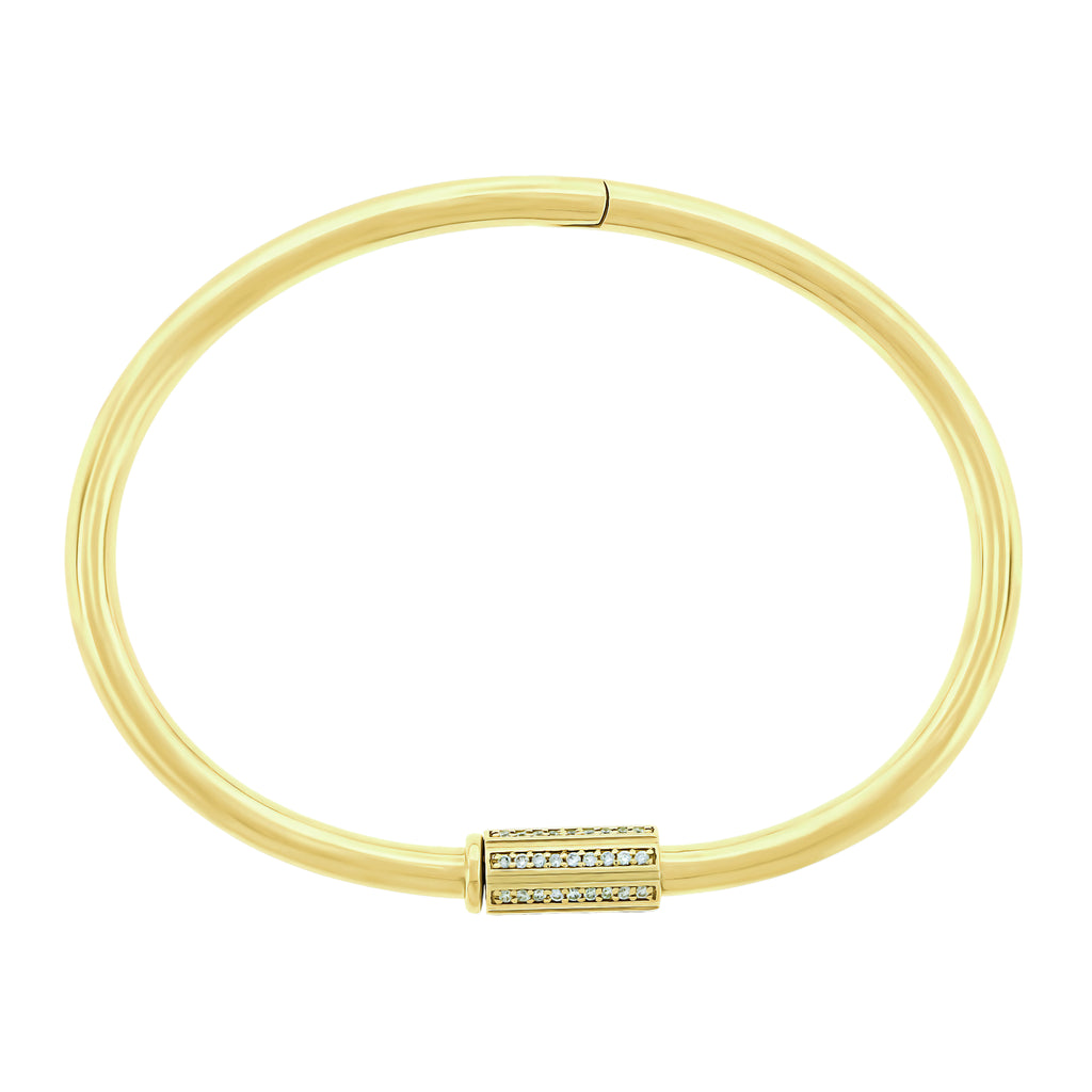 Single Screw Bangle with Diamonds