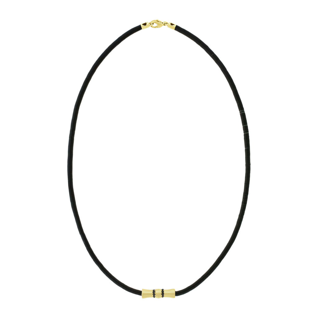 Black Diamond Double-Sheath Tube on Vinyl Beaded Necklace