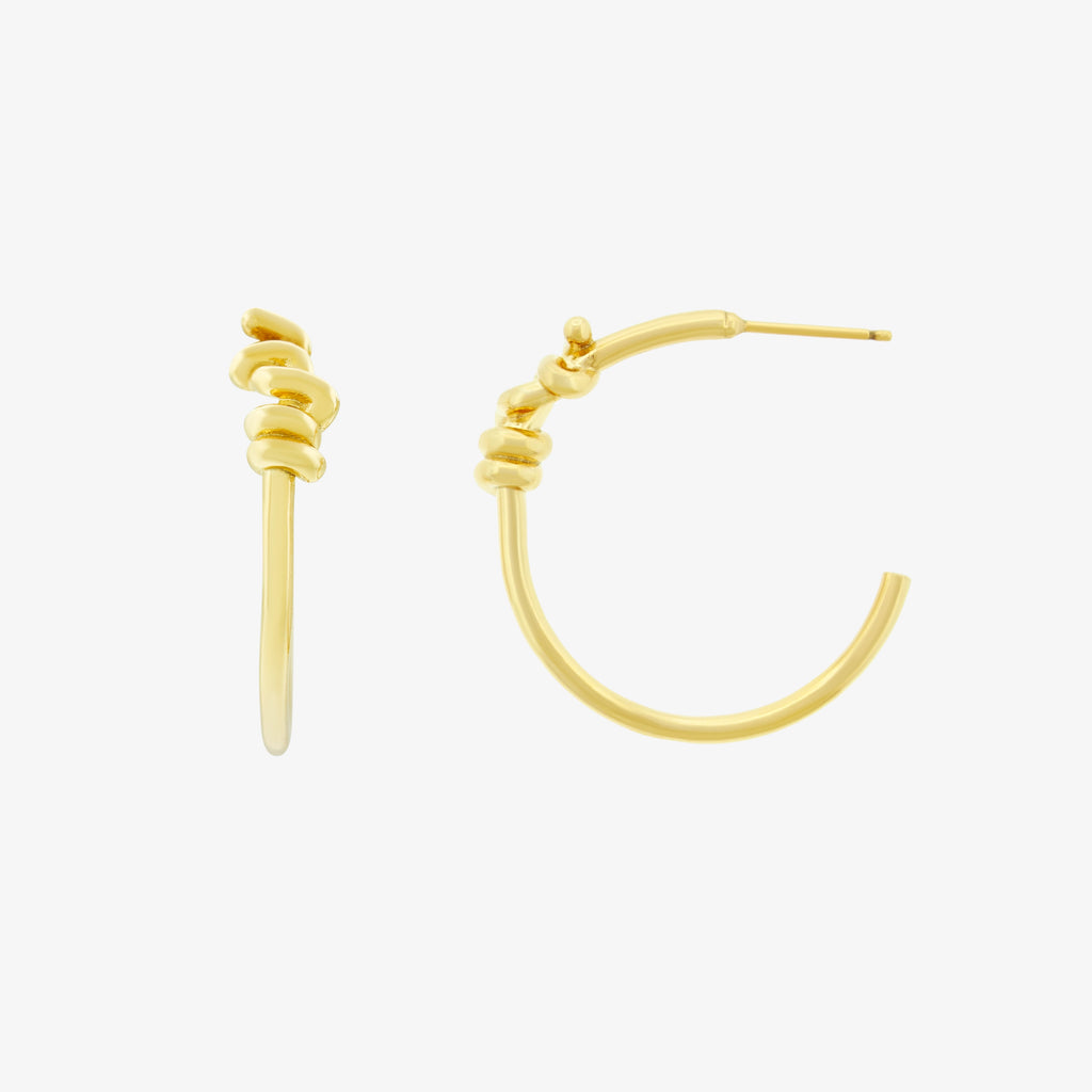 Thin Entangled Knot Hoop Earrings