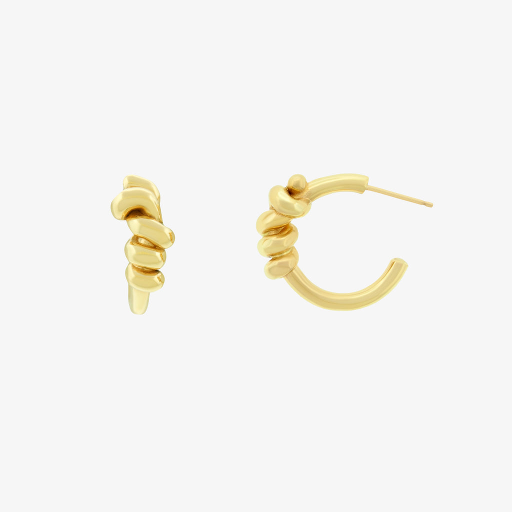 Thick Entangled Knot Hoop Earrings