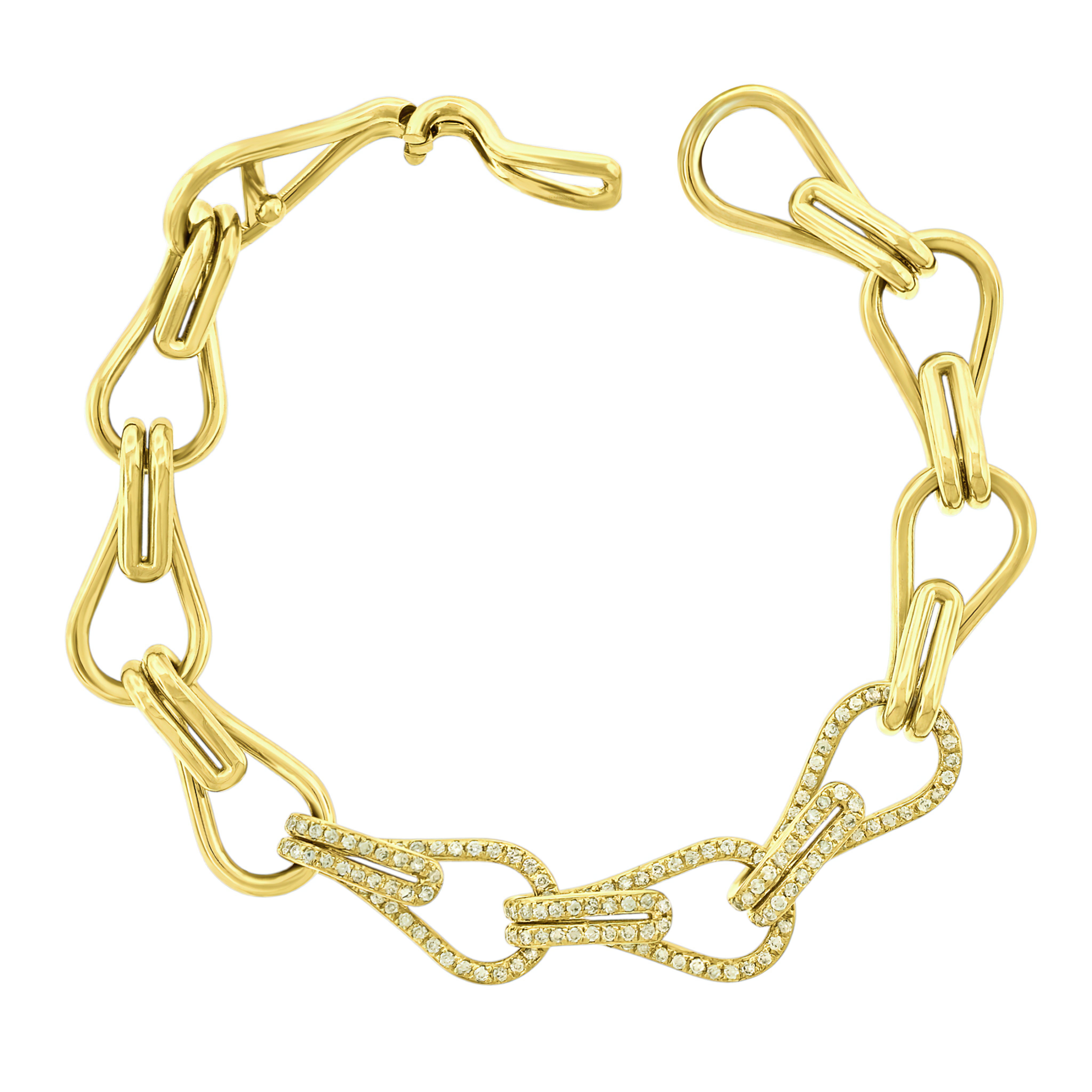 Large Fly Link Chain Bracelet with Diamonds