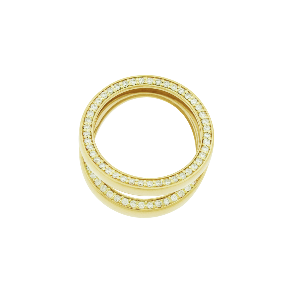 Double Elliptical Ring with Diamonds