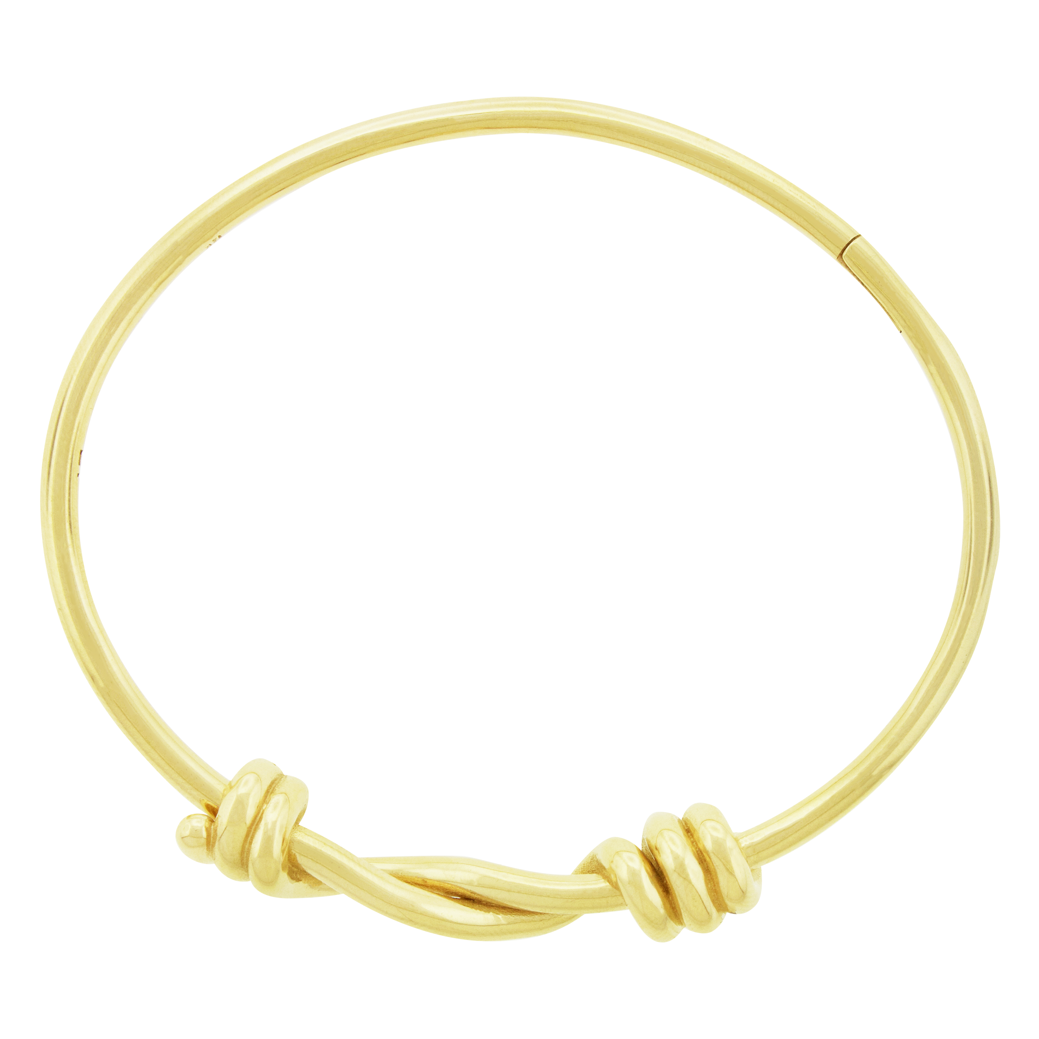 LUIS MORAIS 14K yellow gold thin Twisted Double-Knot bangle.