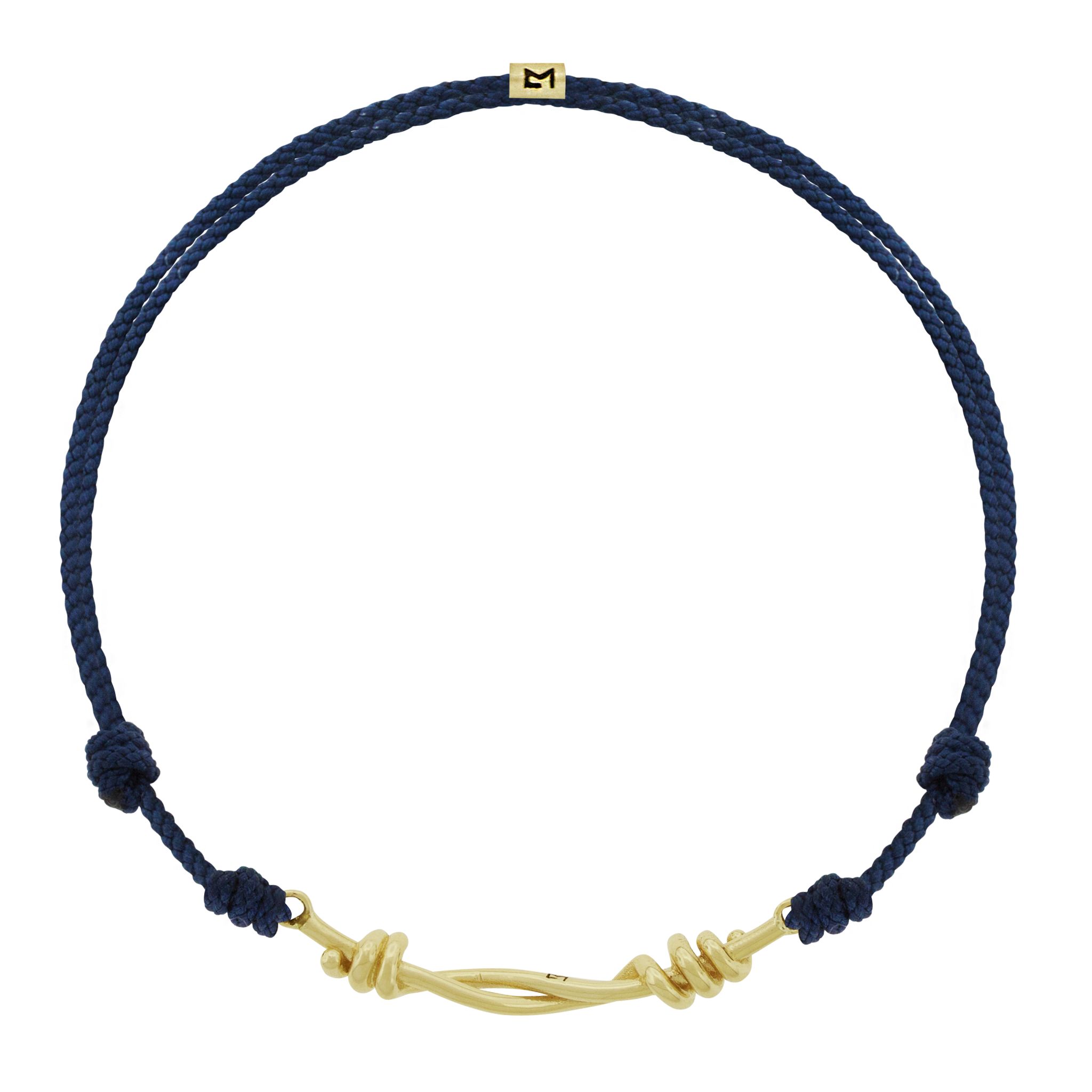 LUIS MORAIS 14K yellow gold Twisted Double-Knot on an adjustable cord bracelet. Gold logo spacer.&nbsp;