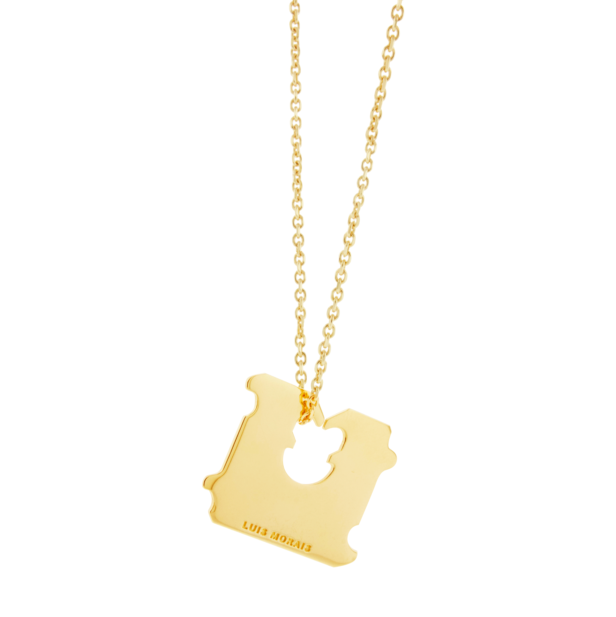  14k yellow gold Bag Clip pendant. 