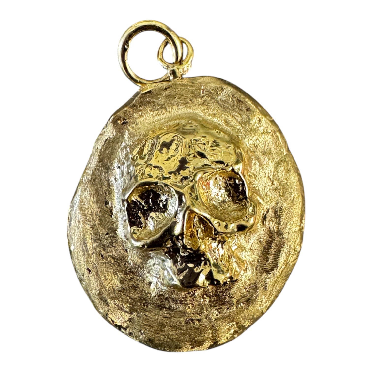 SKULL Gold Coin Medallion Pendant