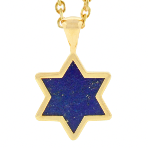 LUIS MORAIS 14K yellow gold Star of David pendant with a framed gold gemstone. Chain sold separately.
