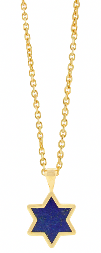 LUIS MORAIS 14K yellow gold Star of David pendant with a framed gold gemstone. Chain sold separately.
