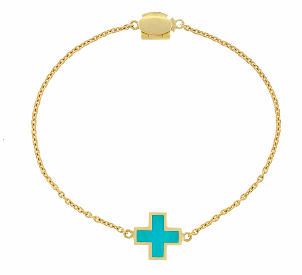 Turquoise Cross Chain Bracelet