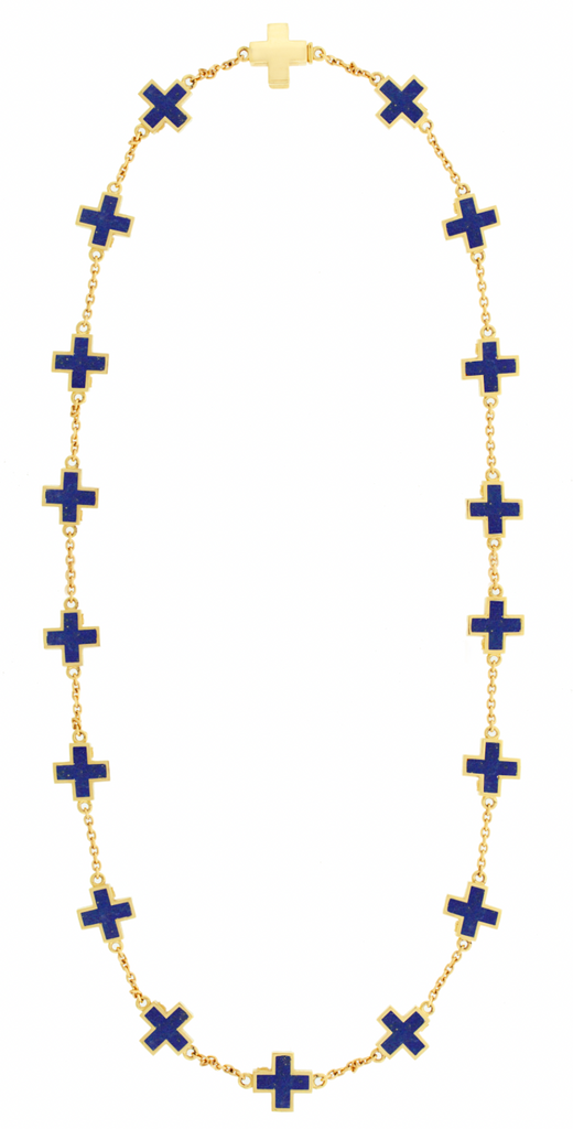 Lapis Cross Chain Necklace