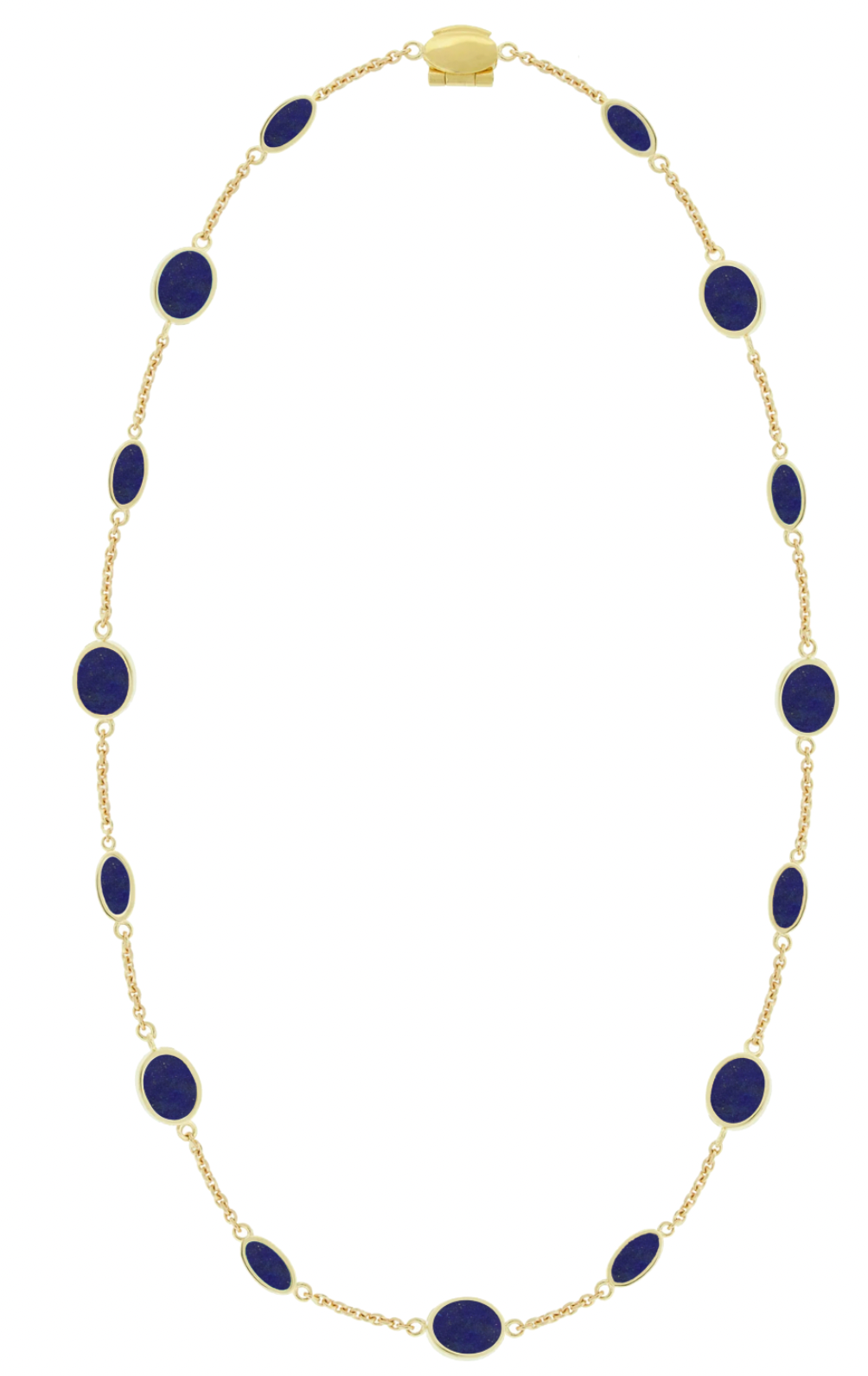 LUIS MORAIS 14k yellow gold&nbsp; diamond-cut cable chain necklace with oval gemstones. Our unique clamshell clasp closure provides added security with its sleek design.
