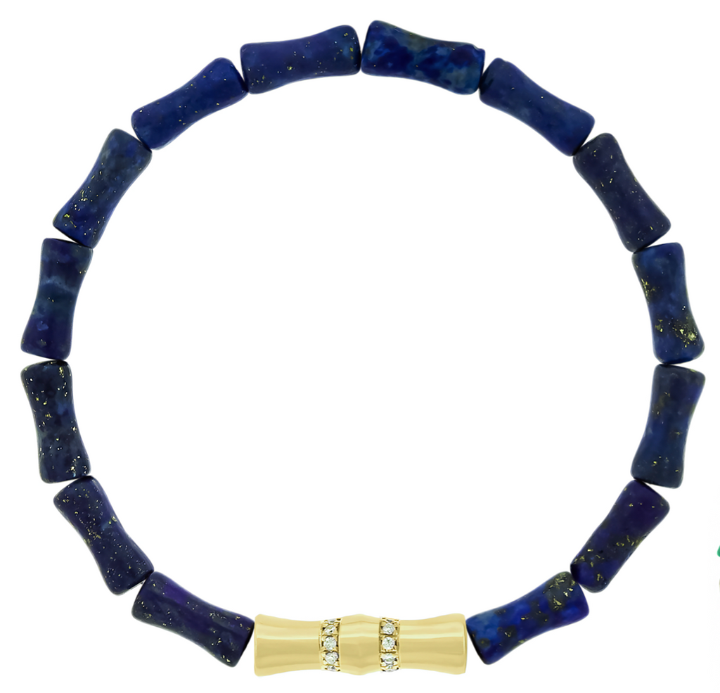 DOUBLE SHEATH WHITE WHITE DIAMONDS ON LAPIS BRACELET