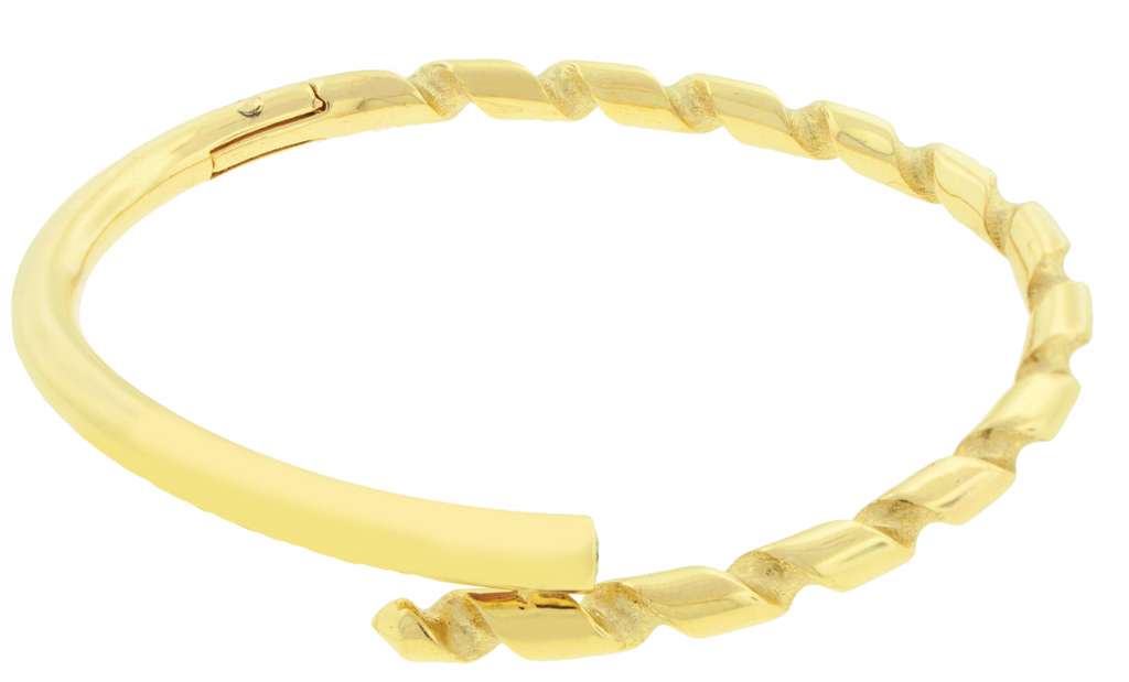 Gold Drill Bit Bracelet with White Diamond Tip