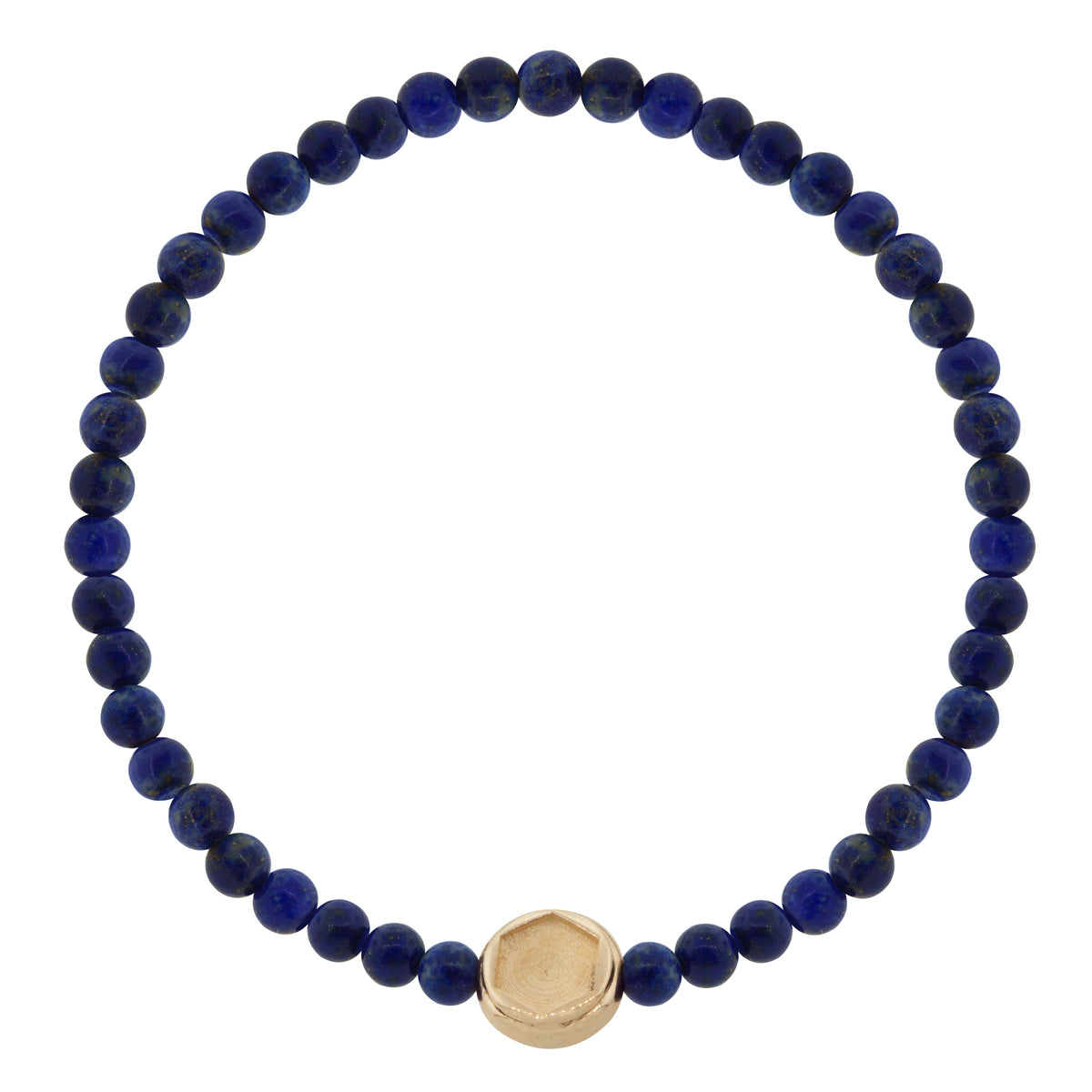 Sport the tools of the trade with this LUIS MORAIS 14K yellow gold small screw head disk on a gemstone beaded bracelet. 