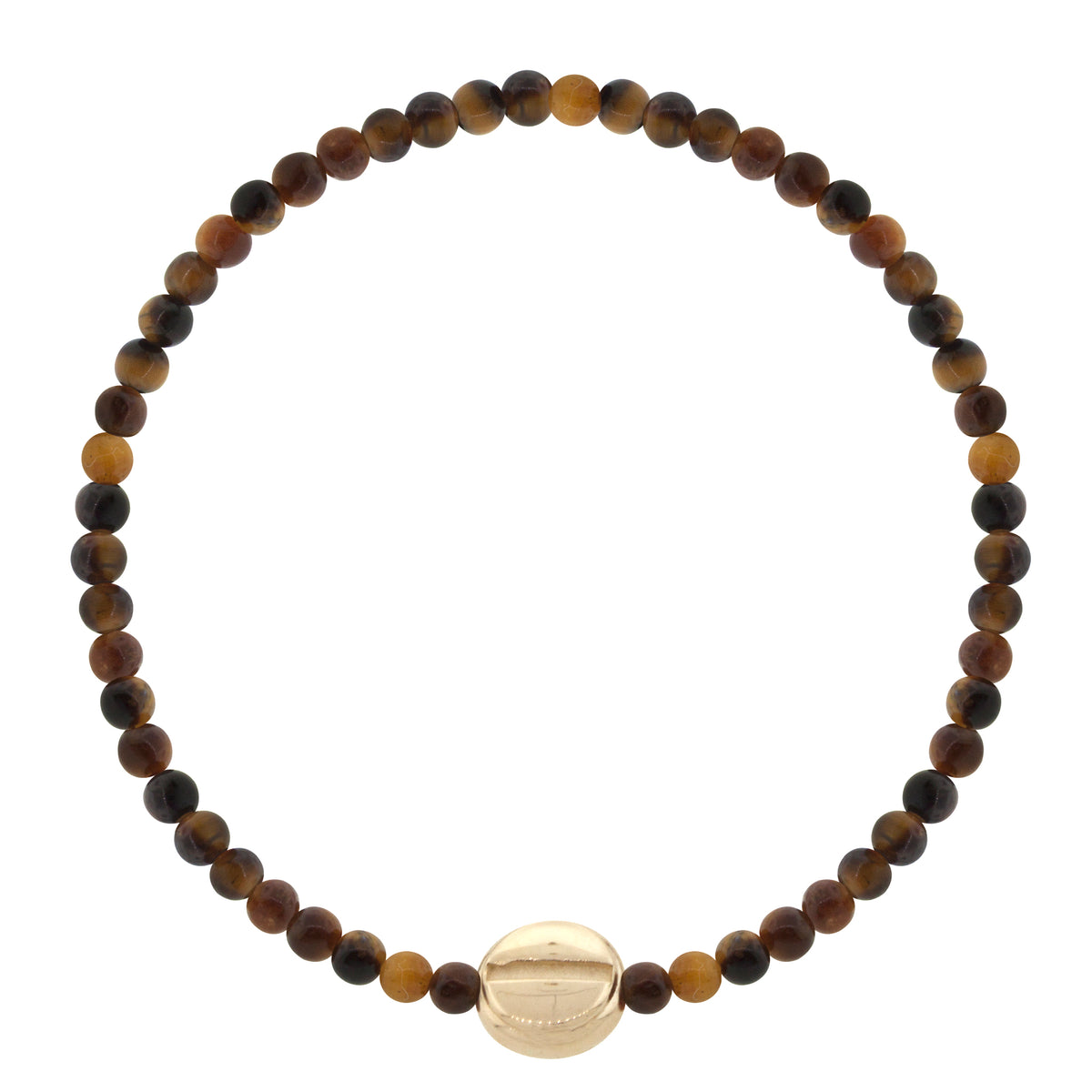 Sport the tools of the trade with this LUIS MORAIS 14K yellow gold small screw head disk on a gemstone beaded bracelet. 