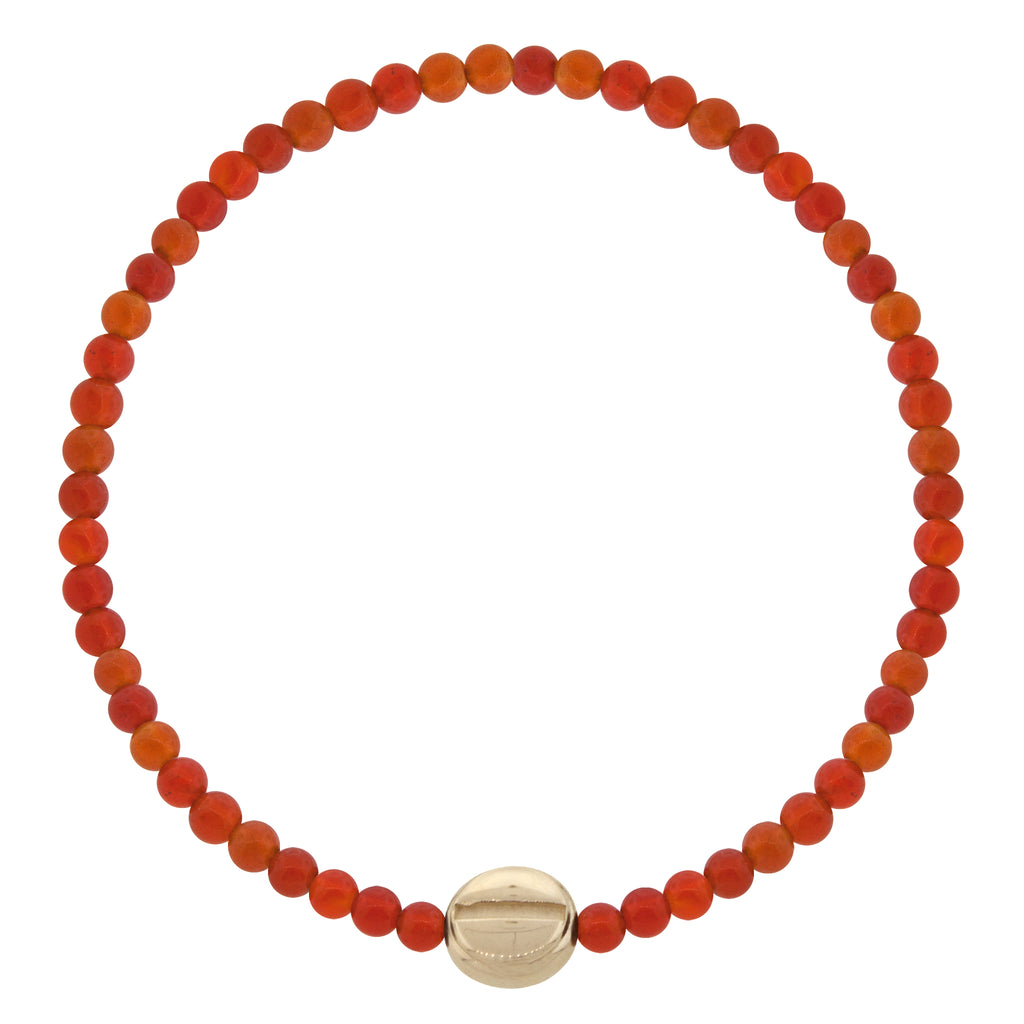 Sport the tools of the trade with this LUIS MORAIS 14K yellow gold small screw head disk on a gemstone beaded bracelet. 