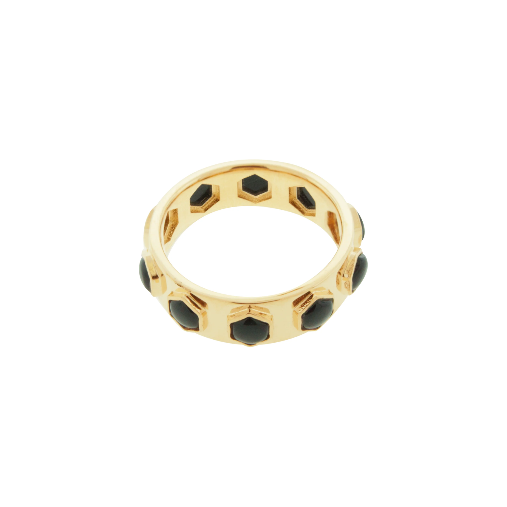 LUIS MORAIS 14k yellow gold Lego ring featuring &nbsp;Onyx cabochon gemstones.



*If you do not see the size you need, please reach out to Customer Service.