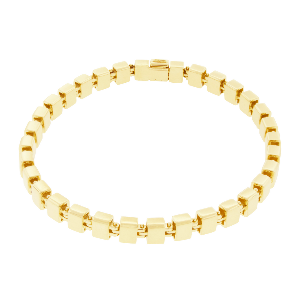 Gold Ingot Link Bracelet