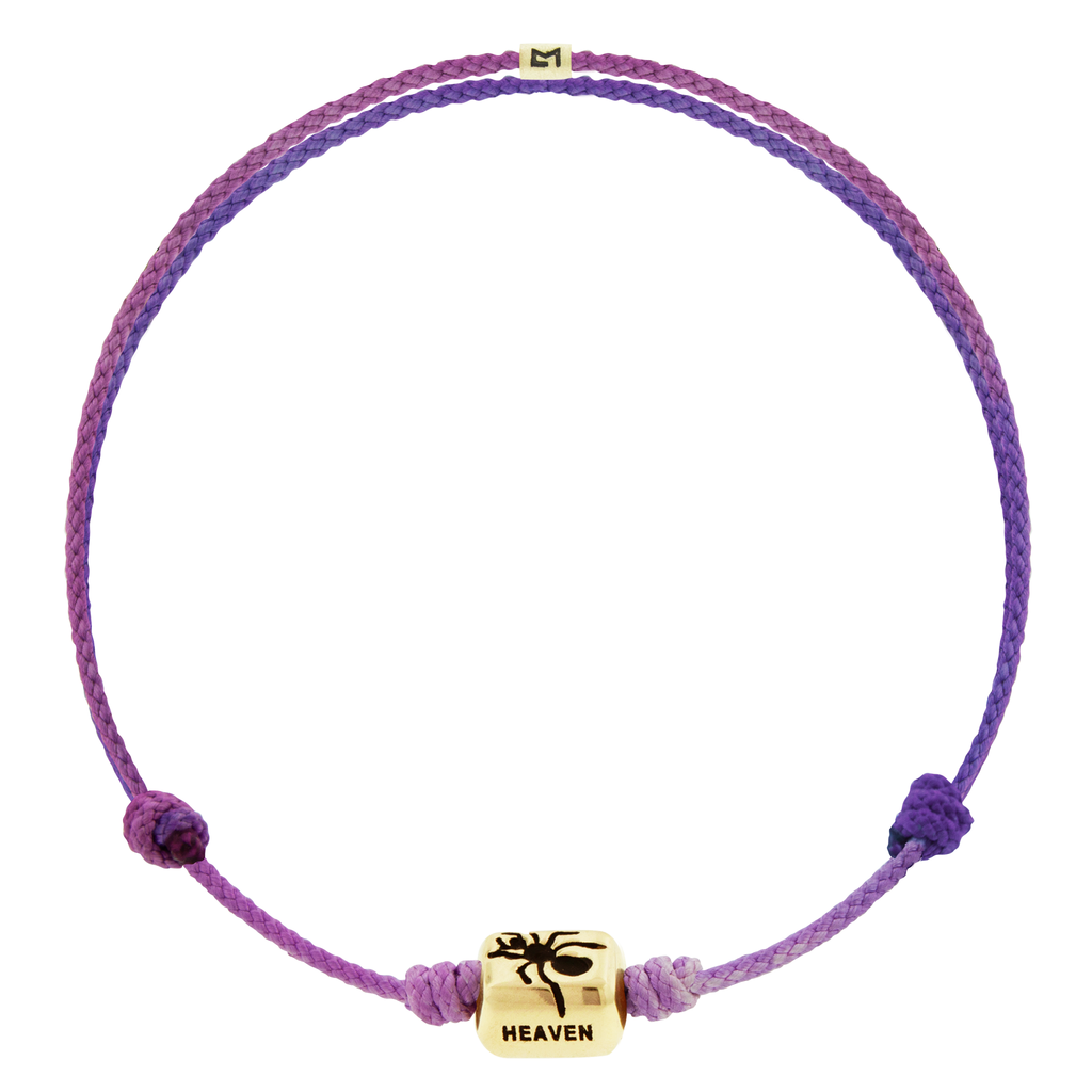 GIFT HEAVEN Bracelet en lingot de fourmis sur cordon violet ombré