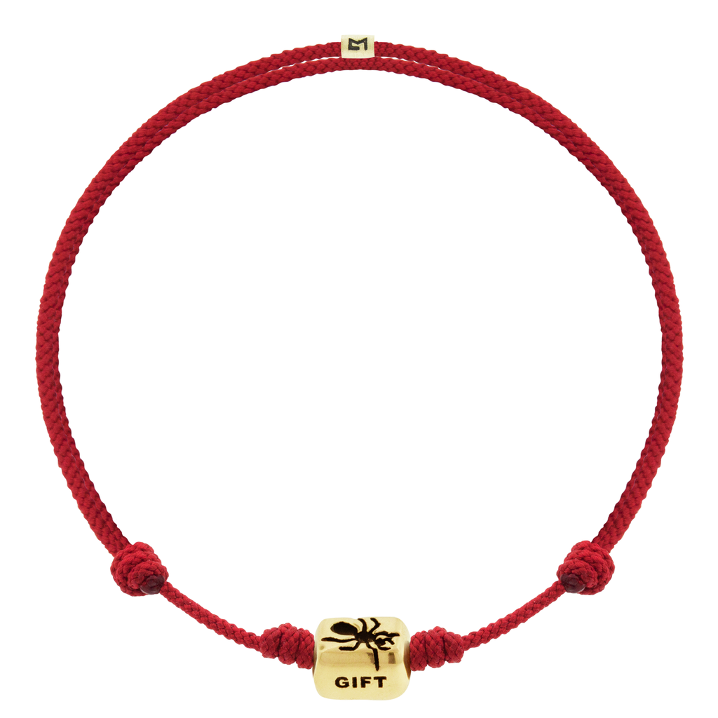 GIFT HEAVEN Bracelet lingot de fourmi sur cordon rouge