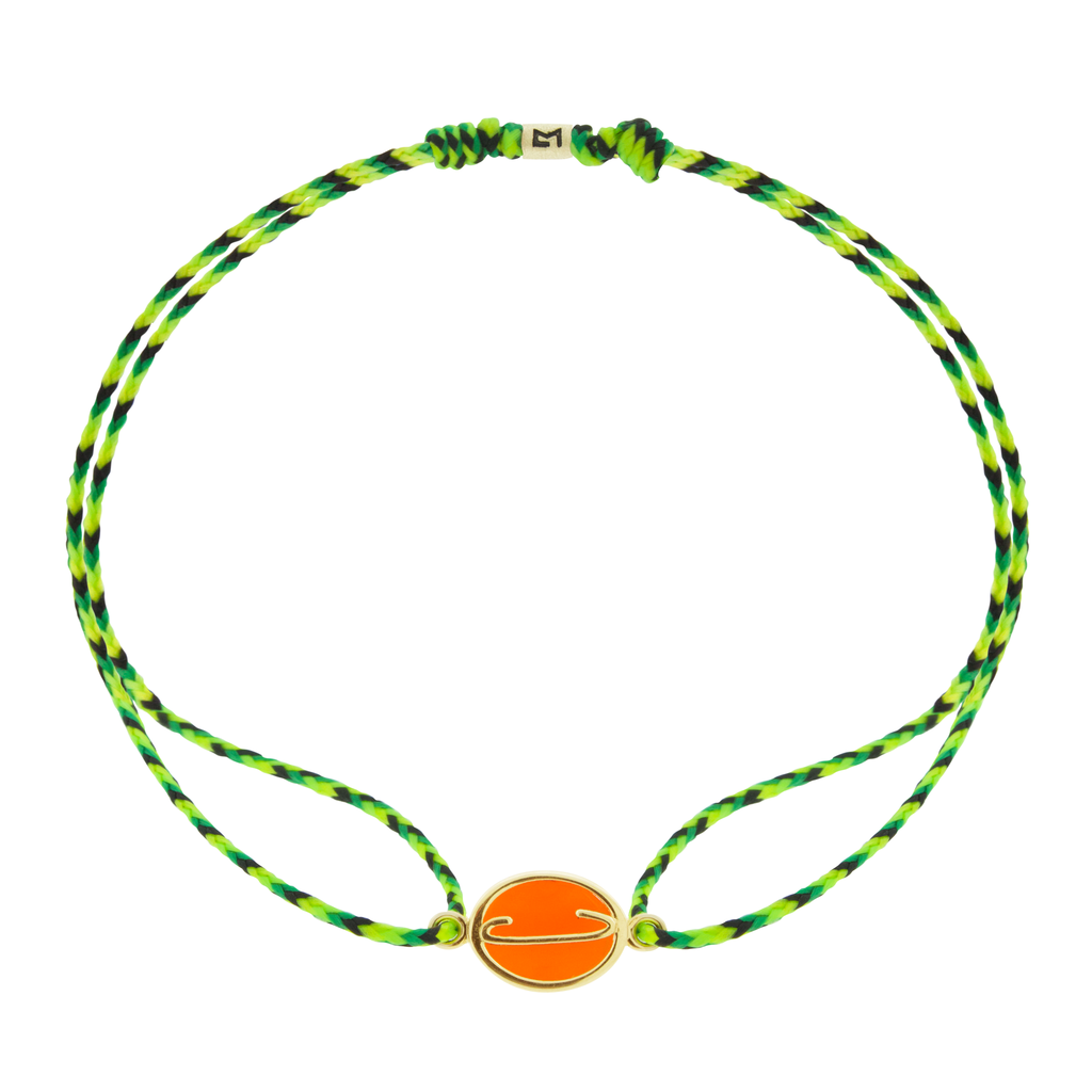 Large Carnelian Initial Cord Bracelet