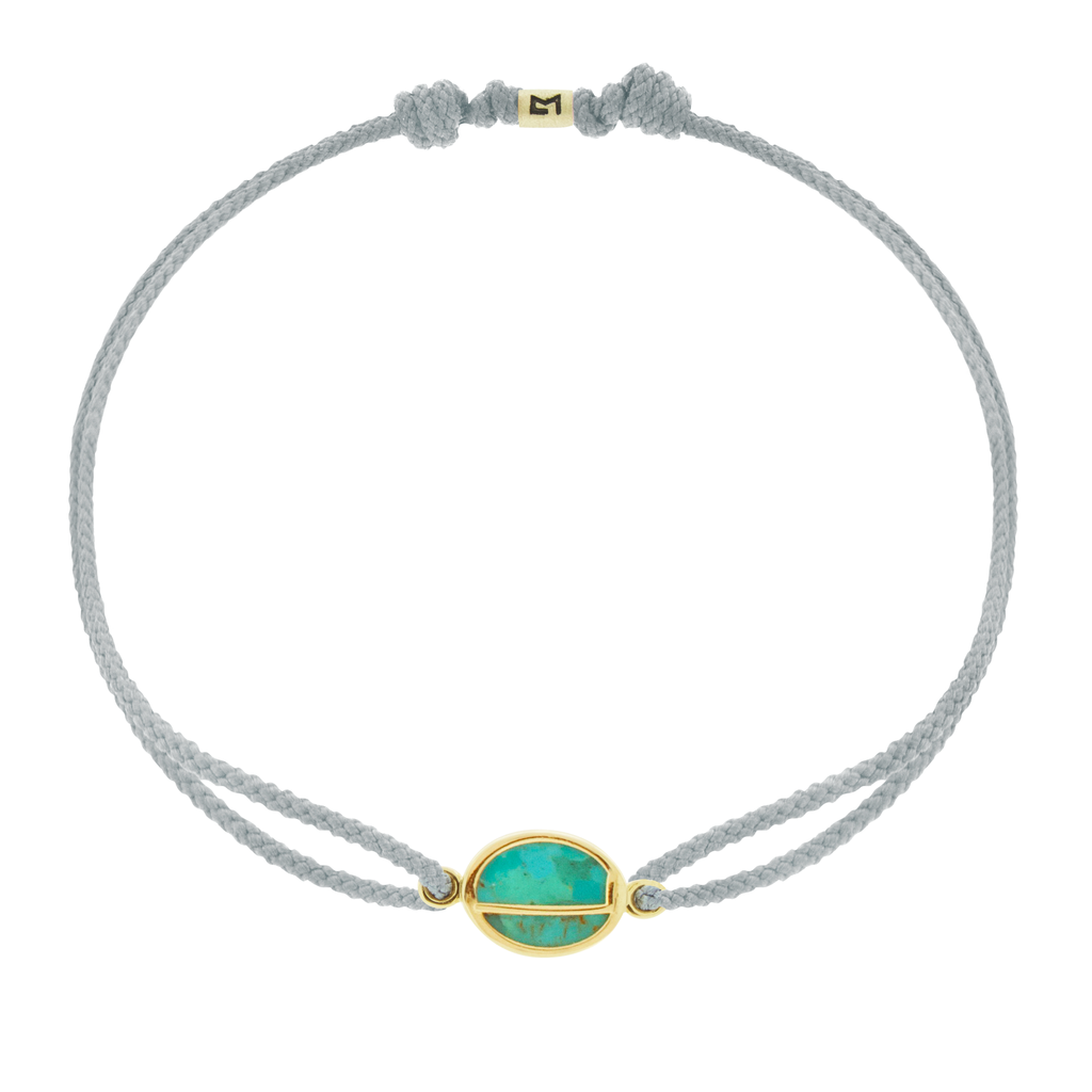 Large Turquoise Initial Cord Bracelet