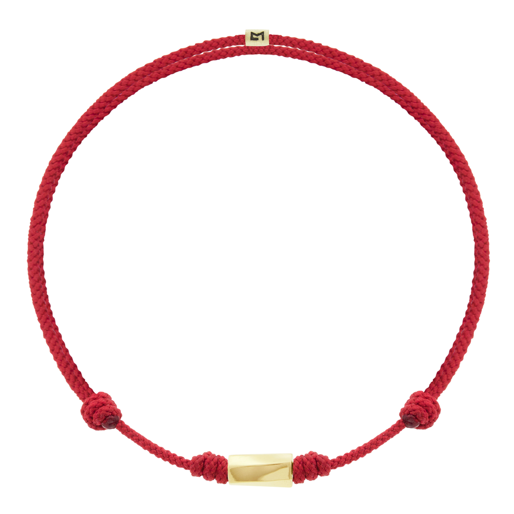 <p>LUIS MORAIS 14k yellow gold large twisted hexagon on an adjustable cord bracelet.</p> <ul> <li></li> </ul>