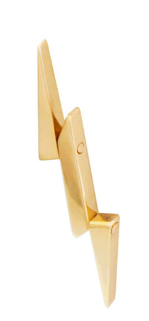 LUIS MORAIS 14K yellow gold articulated lightning bolt earring. Sold individually or as a pair.