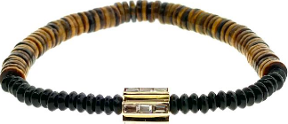 Croix en or avec diamants TLC sur un bracelet de perles