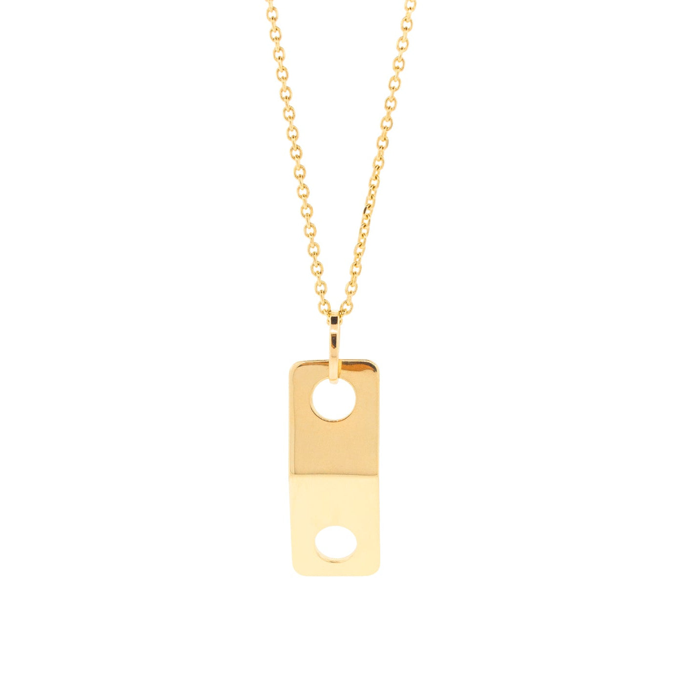 LUIS MORAIS 14k yellow gold large link vertical ID Plate pendant necklace. Pendant sold separately.