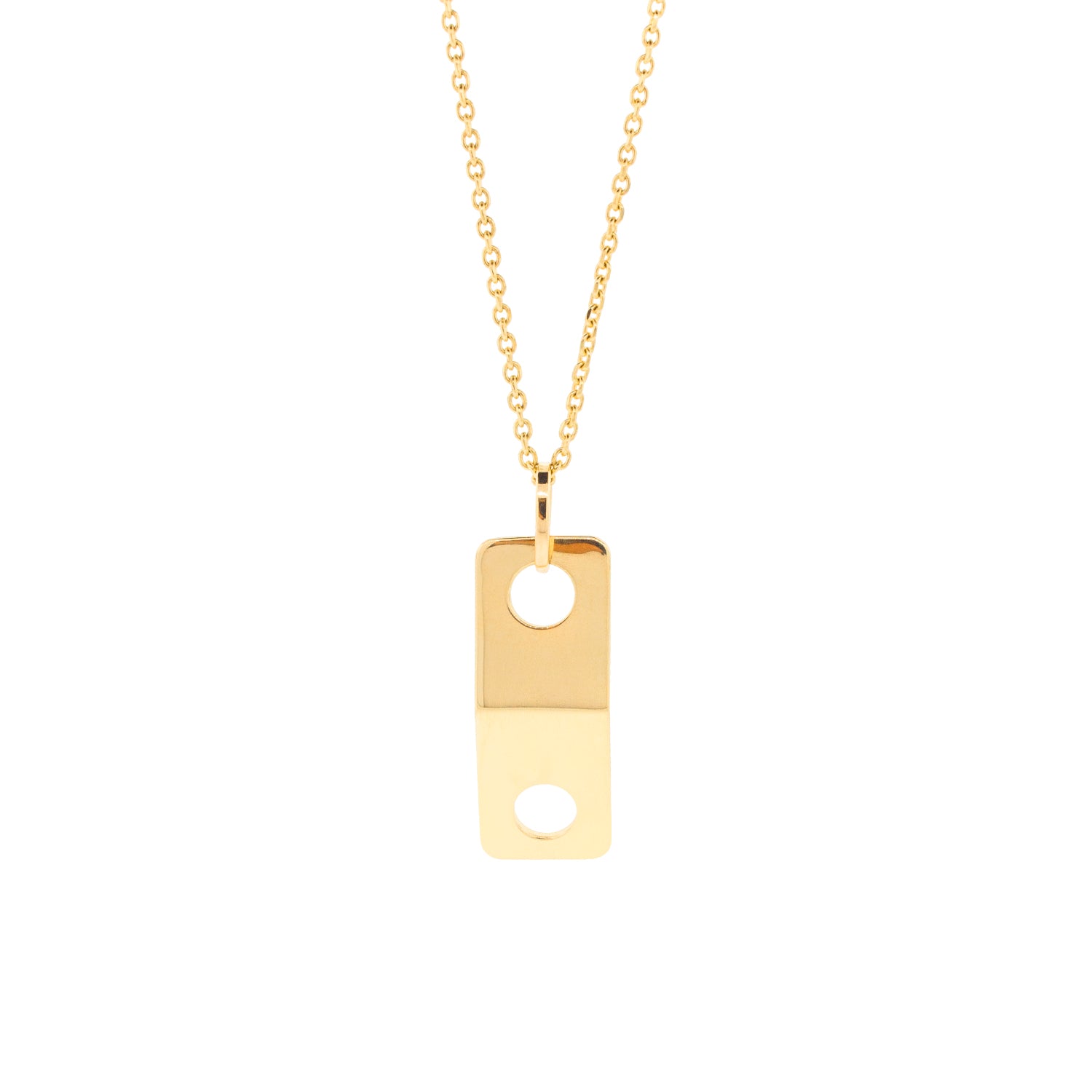 LUIS MORAIS 14k yellow gold large link vertical ID Plate pendant necklace. Pendant sold separately.