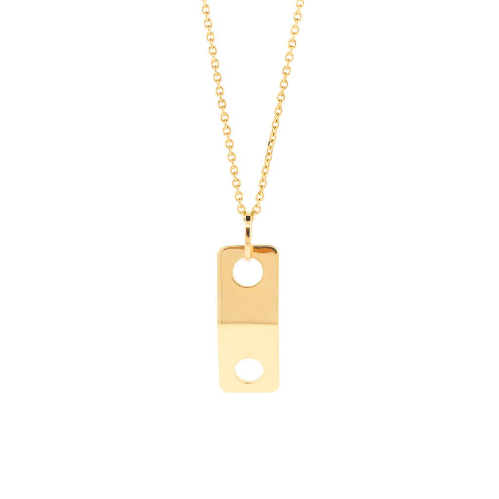 LUIS MORAIS 14k yellow gold large link vertical ID Plate pendant necklace. Pendant sold separately.