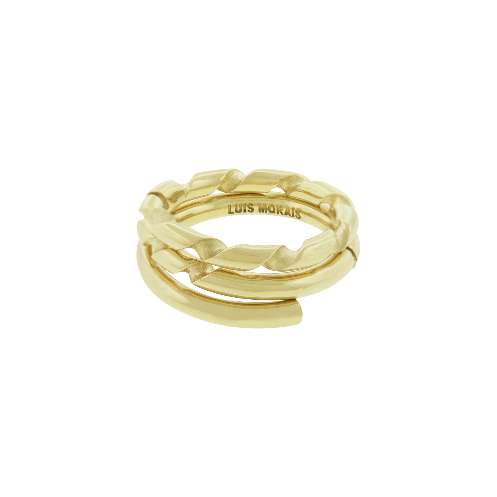 LUIS MORAIS 14k yellow gold Serpentine ring features two rows of round-cut white diamonds. The flexible design can be worn on up to four fingers.&nbsp;

Polished gold finish
White diamonds
Band width (uncoiled): 3 mm