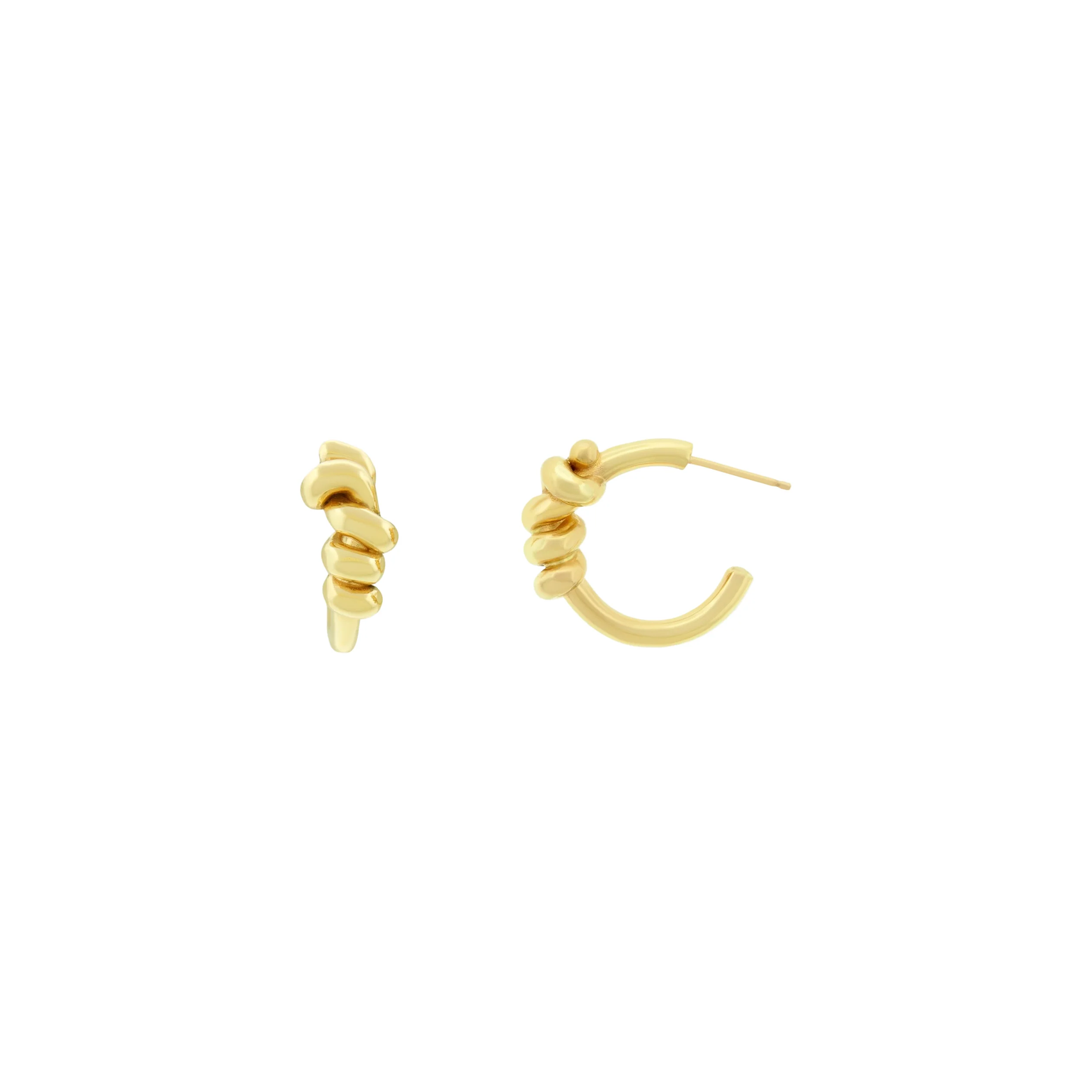 LUIS MORAIS 14K yellow gold Thick Entangled Knot earrings with polished finish.