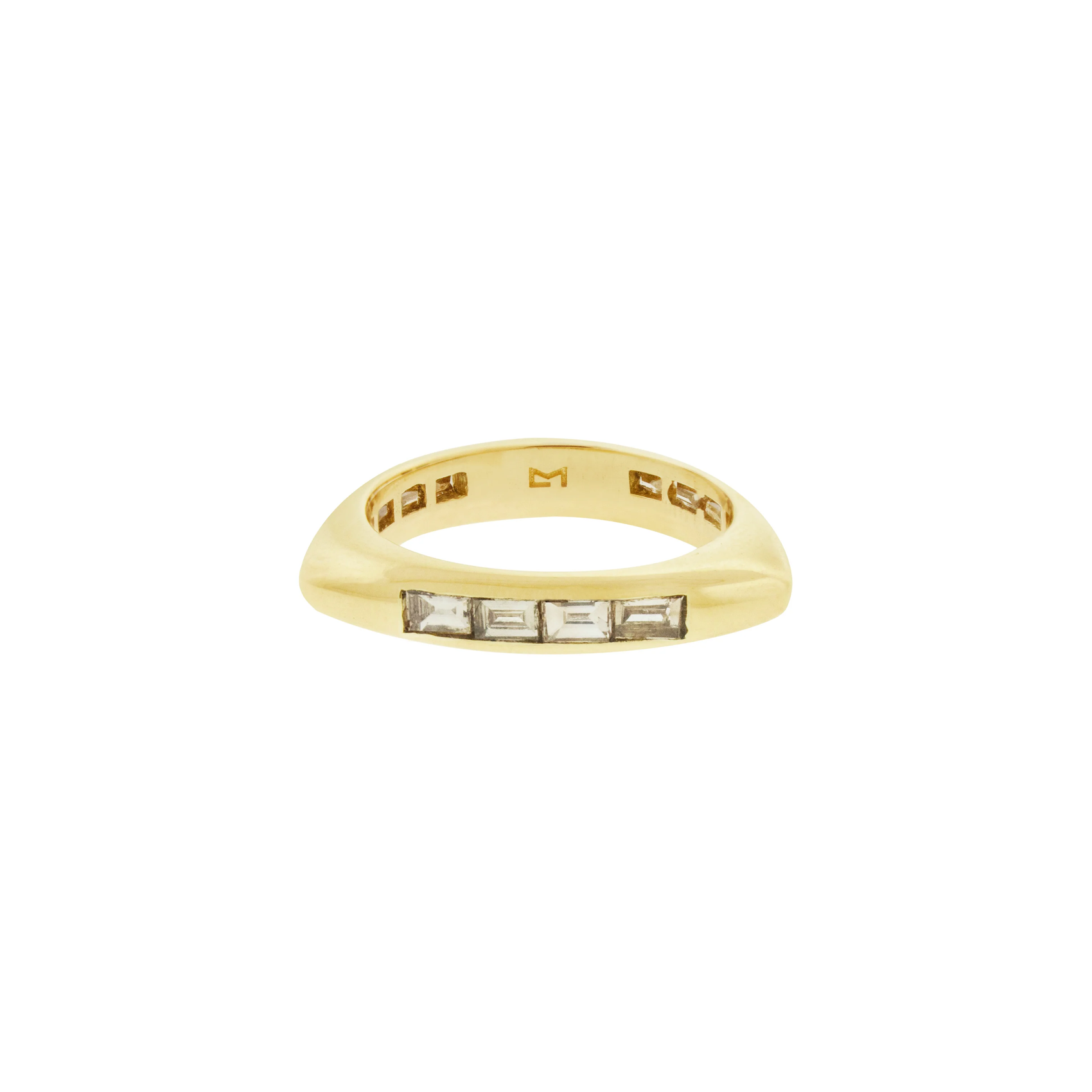 LUIS MORAIS 14K Yellow gold triangle ring with TLC baguettes.



*Sizes 10.5 &amp; up upon request

*If you do not see the size you need, please reach out to Customer Service.
