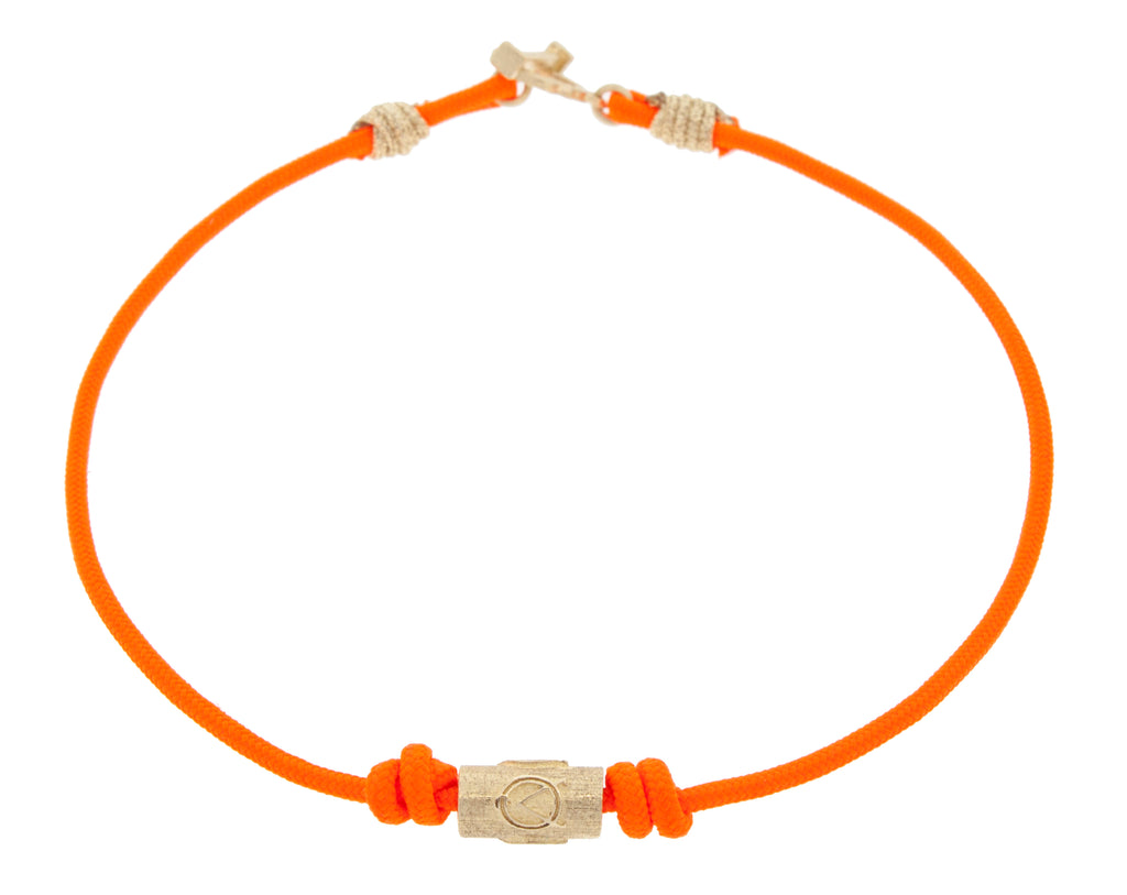 Atlantis Cylinder with a Skull Outline Clasp on a Cord Bracelet