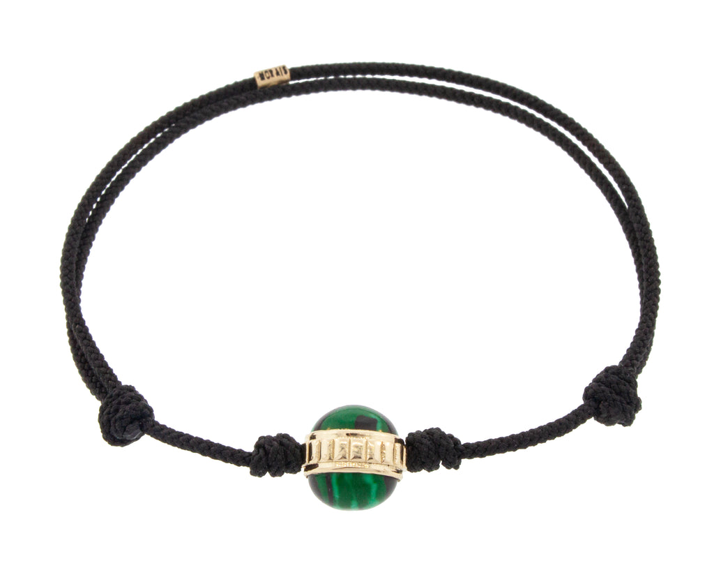 Malachite Cabochon Collar on a Cord Bracelet