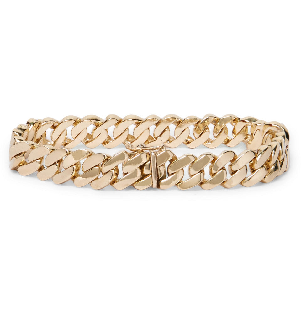 LUIS MORAIS 14k yellow gold 10mm Cuban Link bracelet.&nbsp;