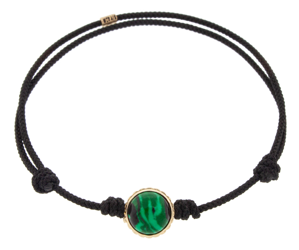Malachite Cabochon Collar on a Cord Bracelet