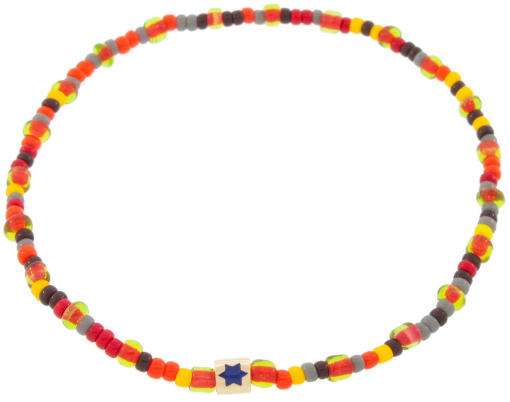Enameled Star of David Short Roll on a Beaded Bracelet