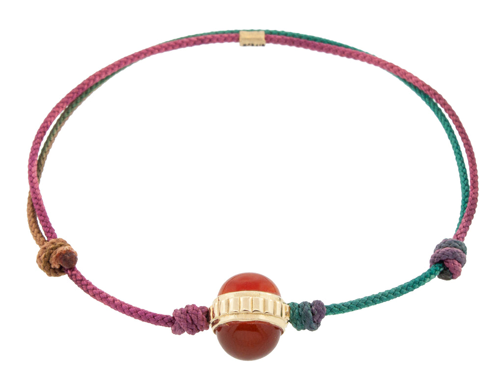 Carnelian Cabochon Collar on a Cord Bracelet