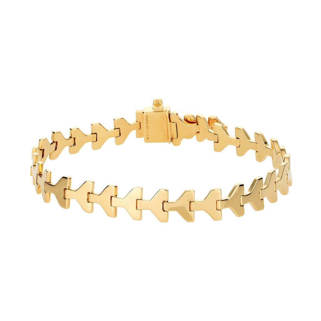 18k Yellow Gold Arrow Link Bracelet