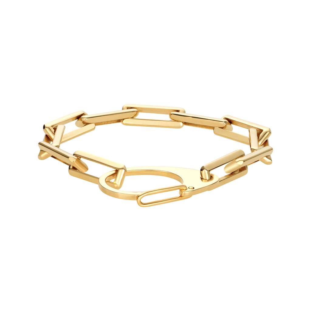 18k Yellow Gold Link Bracelet With Large Clasp