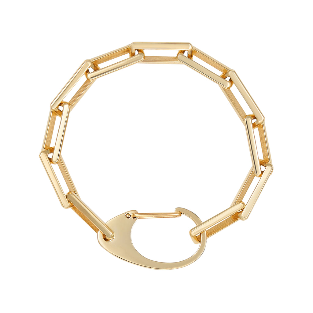 18k Yellow Gold Link Bracelet With Large Clasp